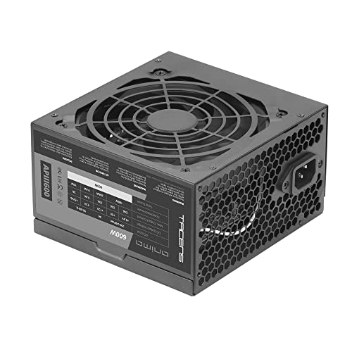 Tacens Anima Apiii600, Alimentatore Pc Atx 600W, Tecnologia Smd 85% Bronze 12V, Ventola Ultrasilenziosa 12Cm, Nero