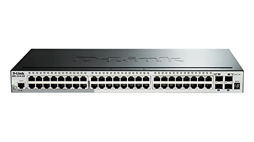 D-Link Dgs-1510-52X/E, 52 Porte Layer 2/3 Smart Managed Gigabit Stack Switch (48 X 10/100/1000 Mbit/S, 4 X 10 G Sfp+) – Solo Cavo Di Rete Eu, Nero/Gri