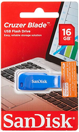 Sandisk 16 Gb Cruzer Blade Usb Flash Drive - Electric Blue