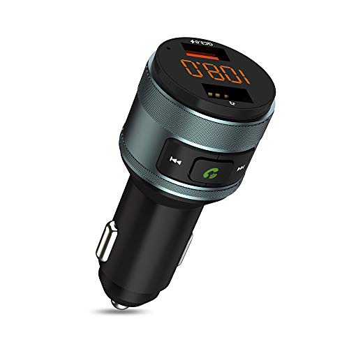Zealife Trasmettitore Fm Bluetooth, Trasmettitore Autoradio Qc 3.0 Kfz Kit Radio Vivavoce Per Adattatore Radio Fm Bluetooth Wireless Con Doppio Carica