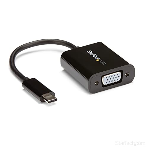 Startech.Com Adattatore Usb-C A Vga, 1080P, Convertitore Video Per Macbook Pro, Dongle Da Usb Tipo C A Display/Monitor/Proiettore Vga, Nero, Versione