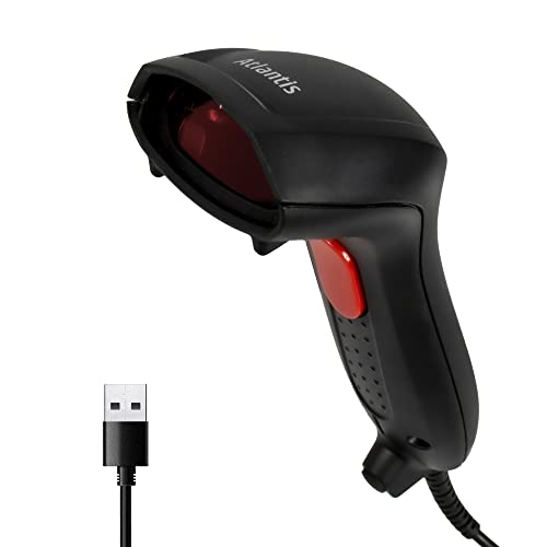 Atlantis A08-Ln1100 Lettore Codici A Barre Barcode Reader Scanner 1D Ottico Ad Alta Risoluzione 2500 Pix, 100 Scansioni Sec, Legge Da Smartphone, Codi