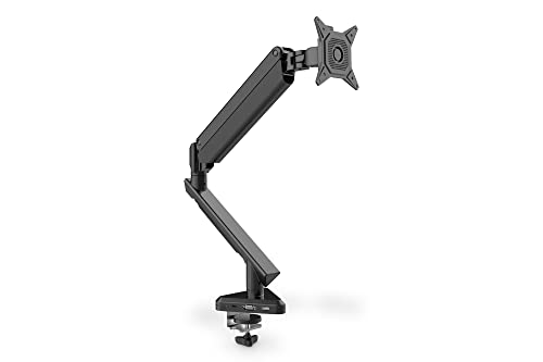 Digitus Supporto Per Monitor - Morsetto Da Scrivania - Montaggio Singolo - Sollevamento A Gas - Dock Usb-C Integrato - Fino A 30 Pollici - Nero