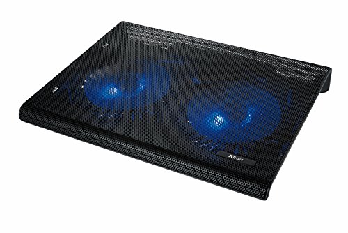 Trust 20104, Base Di Raffreddamento Per Laptop 17.3, 2 Ventole Illuminate, Alimentazione Usb, Portacavo Integrato, Cooling Pad Con Porta Usb Aggiuntiv