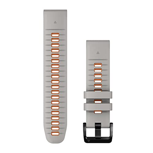 Cinturino Originale Garmin, 22Mm, Quickfit, Silicone, Fog Gray & Ember Orange (Stile Garmin Epix 2 Pro)