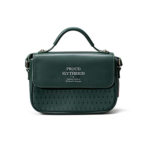 Harry Potter Borsa A Tracolla - Proud Serpeverde Borse - House Pride - Borsa Da Scuola, Verde, 17X19X7Cm