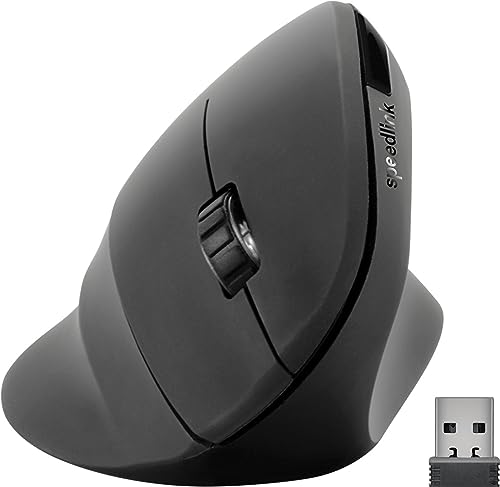 Speedlink Mouse Verticale Ergonomico Piavo - Wireless, Forma Ergonomica, Verticale, Colore Nero