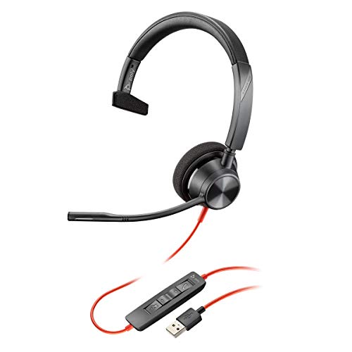 Plantronics Blackwire C3310 - Cuffie Monocromatiche Con Connettore Usb-A E Braccio Flessibile Per Microfono, Colore: Nero