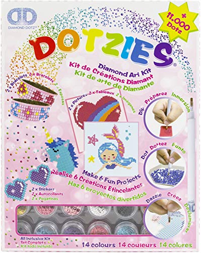 Diamond Dotz Pracht Creatives Hobby Dotzies Art Kit Creativo Con Diamanti Per Bambini A Partire Dagli 8 Anni, Creare 2 Bracciali, Immagini E Adesivi.