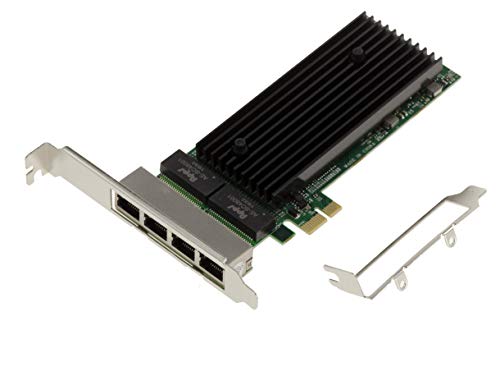 Kalea-Informatique Scheda Controller Di Rete Pcie 2.0 X1 A 4 Porte Rj45 Quad Gigabit Ethernet Con Chipset Intel 82576. Staffe A Basso E Alto Profilo