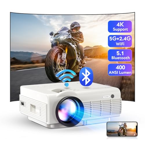 Proiettore, Yezmek Nativo 1080P 15000 Lumen Full Hd Proiettore 5G Wifi Bluetooth, Proiettore Mini Portatile Supporta 4K, Video Proiettore Compatibile