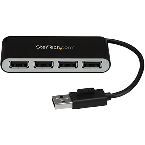 Startech.Com Hub Usb 2.0 Portatile A 4 Porte Con Cavo Integrato - Perno E Concentratore Usb Compatto - Mini Hub Usb2.0
