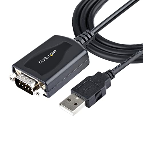 Startech.Com Cavo Adattatore Usb A Seriale 1 M, Convertitore Usb Seriale, Cavo Usb Rs232/Db9 Maschio Con Porta Com Retention, Chipset Prolific, Window