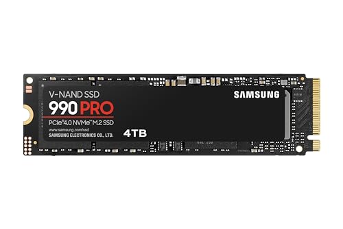 Samsung Memorie Mz-V9P4T0B 990 Pro Ssd Interno Da 4Tb, Compatibile Con Playstation 5, Pcie Nvme M.2
