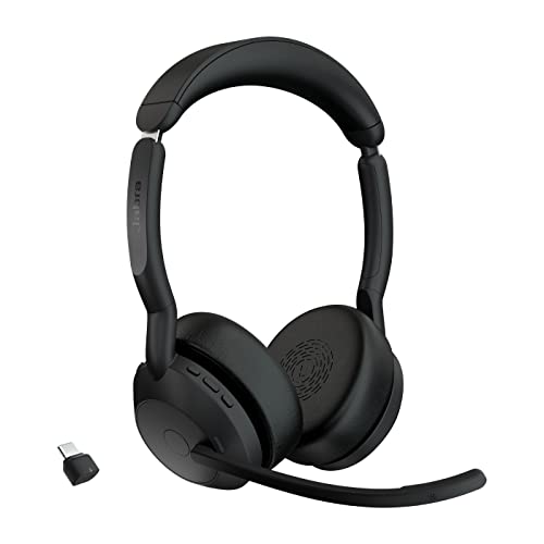 Jabra Evolve2 55 Cuffie Wireless Stereo Con Tecnologia Jabra Air Comfort, Microfoni Con Cancellazione Del Rumore E Anc - Funzionano Con Piattaforme Uc