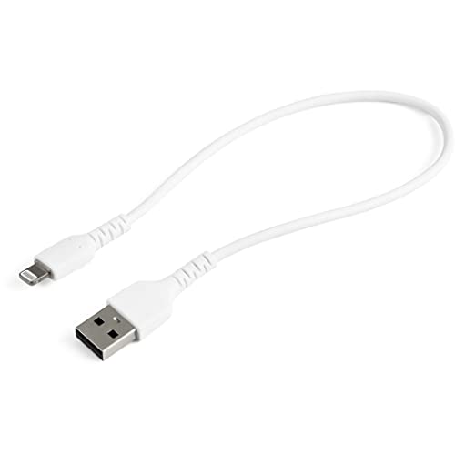 Startech.Com Cavo Da Usb-A A Lightning 30Cm Bianco, Robusto Cavo In Fibra Aramidica Da Usb Tipo A, Certificato Apple Mfi (Rusbltmm30Cmw)