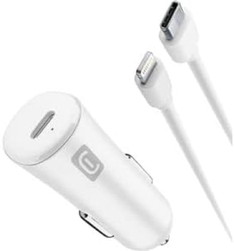 Cellularline Usb-C Car Charger Kit 20W - Usb-C To Lightning - Iphone 8 Or Later