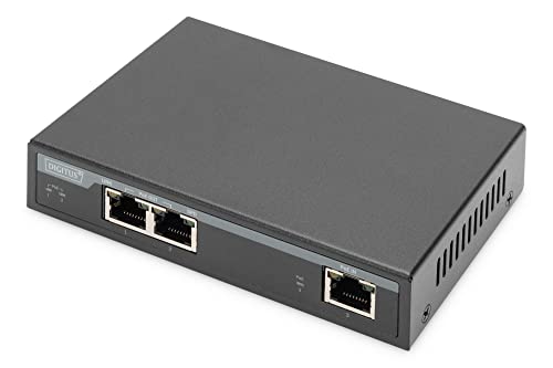 Digitus Estensore Gigabit Poe Per Interni, 2 Porte, Estensione 60W 100M, Collegabile A Cascata, Autoalimentato