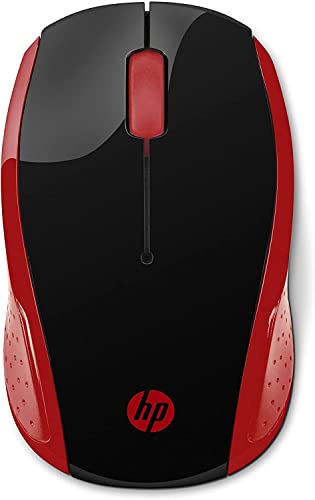 Hp 200 Mouse Wireless, Tecnologia Led Rosso, Laser Fino A 1000 Dpi, 3 Pulsanti, Rotella Scorrimento, Ricevitore Usb Wireless 2.4 Ghz Incluso, Design P