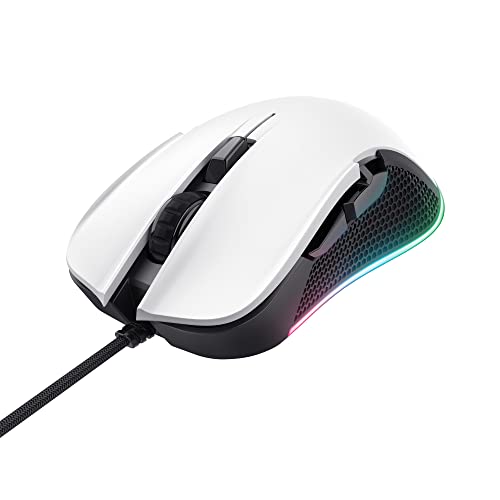 Trust Gaming Gxt 922W Ybar Mouse Gaming, 200-7200 Dpi, Illuminazione Led Rgb, 6 Pulsanti Sensibili, Mouse Con Filo Usb Per Computer, Laptop, Portatile