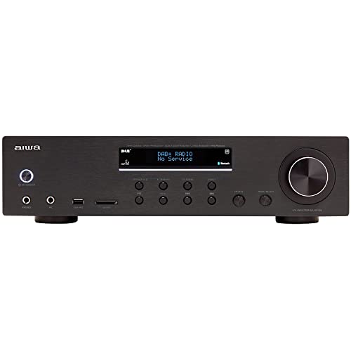 Aiwa - Amr-200Dab Amplificatore Hi-Fi Multifunzione, Bluetooth 5.0, Tuner Dab/Fm, Phono In, Input Audio, Mp3 Player Da Porte Usb/Sd, Telecomando, Colo