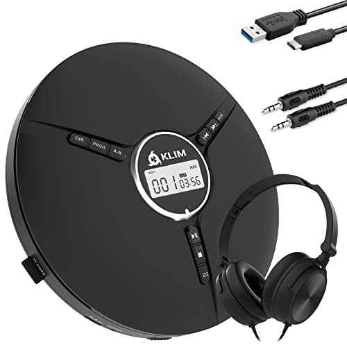 Klim Discman Con Cuffia – Lettore Cd Portatile Con Cuffie - Con Batteria Interna Ricaricabile - Nuovo 2024 – Lettore Cd E Mini Cd Compatto, Personale,