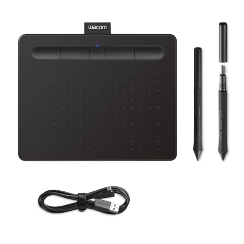 Wacom Intuos Small Tavoletta Grafica Bluetooth - Tavoletta Portatile Per Dipingere, Disegnare Ed Editare Foto Con Penna Sensibile Alla Pressione Nero