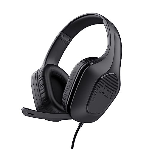 Trust Gaming Gxt 415 Zirox Cuffie Gaming Leggere Con Driver Da 50 Mm Per Pc, Xbox, Ps4, Ps5, Switch, Mobile, Jack Audio 3.5 Mm, Cavo 2M, Cuffie Con Mi
