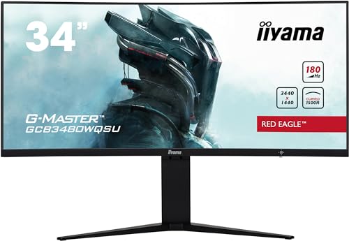 Iiyama Schermo Pc Curvo, Gcb3480Wqsu-B1-31 Va Uwqhd 3440 X 1440-0,4Ms - 180Hz - 2Xhdmi 2Xdp - Piede Regolabile