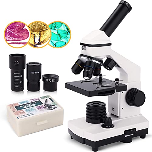 [Aggiornato] Microscopio Monoculare Composto 40X-2000X Per Bambini, Adulti E Studenti, Microscopio Di Precisione Per L'Educazione Delle Scienze Biolog