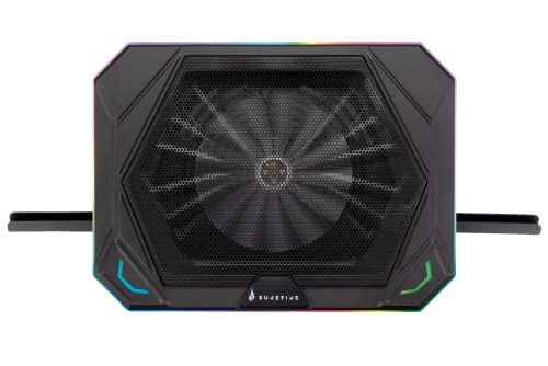 Surefire Bora X1 Gaming Laptop Cooling Pad, Raffreddatore Per Laptop Fino A 17 Pollici, Velocità Ventilatore Regolabile, Più Potenza, Illuminazione Rg