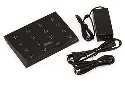 Kalea-Informatique Stazione Di Ricarica Usb Industriale E Hub, Usb 3.0 16 Porti, Con Alimentazione Da 5A.