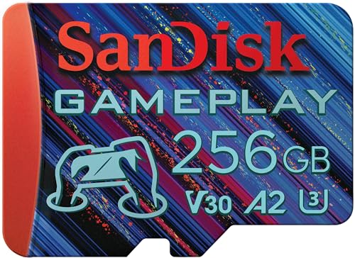 Sandisk 256 Gb Gameplay Scheda Microsd Per Mobile Gaming/Console Portatili, Fino A 190 Mb/S