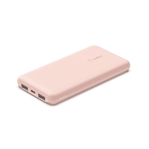 Belkin Batteria Esterna Portatile Da 10000Mah, Caricabatteria Usb-C Con 1 Porta Usb-C E 2 Porte Usb-A, Power Bank Con Ricarica Da 15 W Per Iphone, Sam