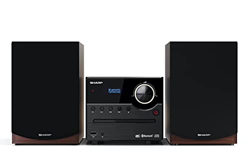 Sharp Xl-B517D(Br) Microcatena Sound System Stereo Con Radio Dab, Dab+, Fm, Bluetooth, Cd-Mp3, Riproduzione Usb, Altoparlanti In Legno E 45 W Colore M