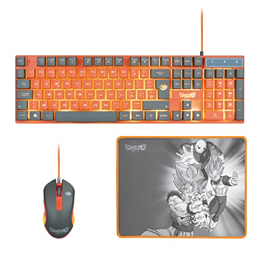 Frtec - Dragon Ball Super Pack Gaming, Tastiera + Mouse + Tappetino (Compatibile Pc) Qwerty
