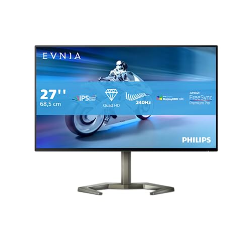 Philips Evnia 27M1F5500P - Monitor Da Gioco Qhd Da 27 Pollici, Hdr600, G-Sync Compatible, Freesync Premium Pro (2560 X 1440, 240 Hz, 1 Ms, Hdmi, Displ