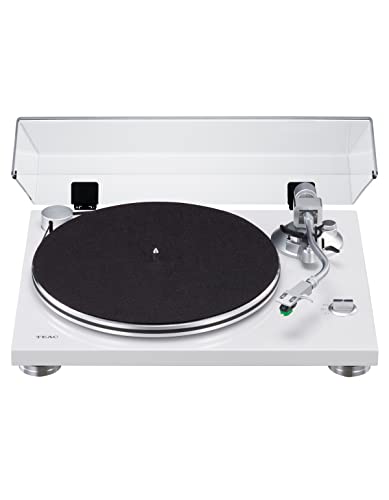 Teac Tn-3B-Se Hifi Giradischi A Cinghia (Amplificatore Mm Phono Eq, Innovativo Braccio Saec, Piatto In Alluminio, 33/45 Giri/Min) Bianco
