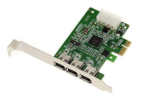 Kalea-Informatique Scheda Pcie X1 Con 3 Porte Firewire 400 Ieee1394A A 6 Pin. Chipset Ti Xio2213B