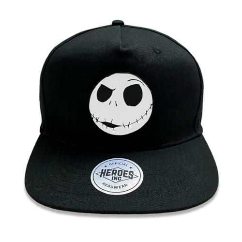 Heroes Inc Nightmare Before Christmas Jack Cappello Visiera Piatta Nero Regolabile Snapback Cap