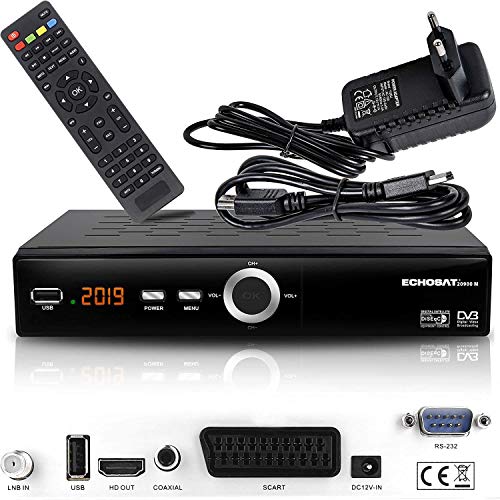 Hd-Line Echosat 20900 M - Ricevitore Satellitare Digitale Satellitare, (Hdtv, Dvb-S/S2, Hdmi, Scart, 2 Porte Usb 2.0, Full Hd 1080P) [Preprogrammato P