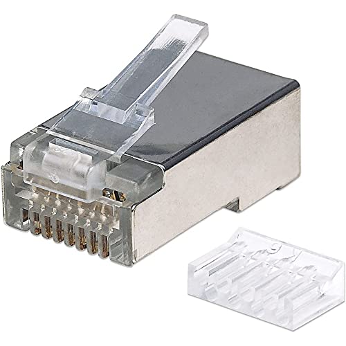 Intellinet Confezione Da 90 Connettori Modulari Cat6 Rj45 Pro Line (Stp, 3 Punti, Per Cavi Solidi E Cavi Solidi, Contatti Placcati Oro Da 50 Μ), 79054