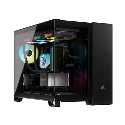 Corsair 2500X Small-Tower Matx Case Per Pc A Doppia Camera - Vetro Temperato Panoramico - Compatibile Con Scheda Madre A Connessione Inversa - Nessuna