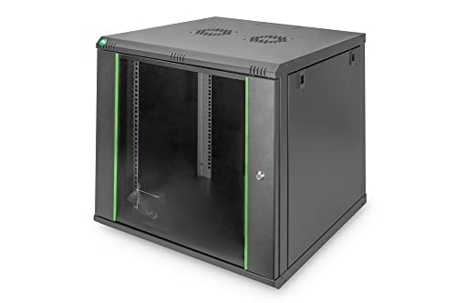 Digitus Armadio Di Rete 19 Pollici, 12 U, Montaggio A Parete, Profondità 600 Mm, Portata 60 Kg, Dynamic Basic, Sportello In Vetro, Nero