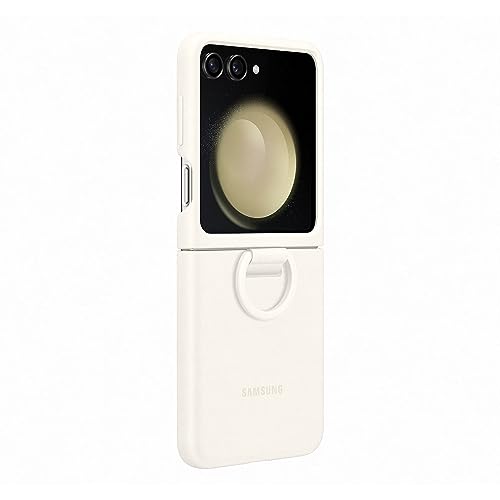 Samsung Silicone Cover With Ring Custodia Pieghevole Con Anello Per Galaxy Z Flip5, Cream
