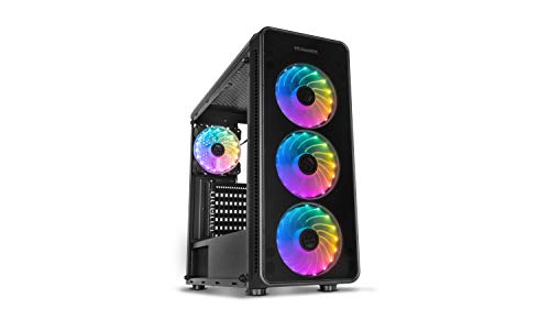 Nox Hummer Tgm -Nxhummertgm- Caja Argb Atx - Micro Atx-Itx, 4 Ventole Argb 120Mm Preinstallate, Templado Crystal, Espacio Per Hasta 6 Ventole, Usb 3.0