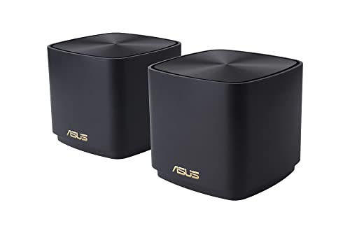 Asus Zenwifi Xd4 Plus - Set Di 2 Sistemi Ax1800 Whole-Home Mesh Wifi 6 (Fino A 306 M², Aimesh, Aiprotection, Fissaggio A Parete, Controllo App), Nero