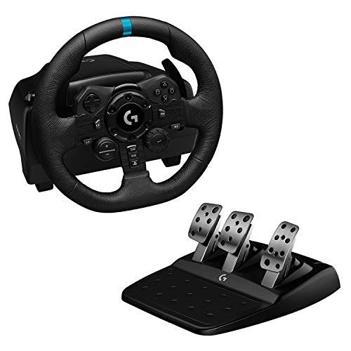 Logitech G G923 Volante Da Corsa E Pedali Trueforce Fino A 1000 Hz Di Ritorno Di Forza, Design Di Guida Reattivo, Launch Control, Doppia Frizione, Cop