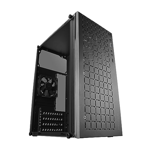 Mars Gaming Mc-1000, Case Compatto Microatx, Design Frontale Metal-Mesh, Finestra Laterale Completa, 1X Ventola Fdb 80Mm Ultra-Silenziosa, Nero