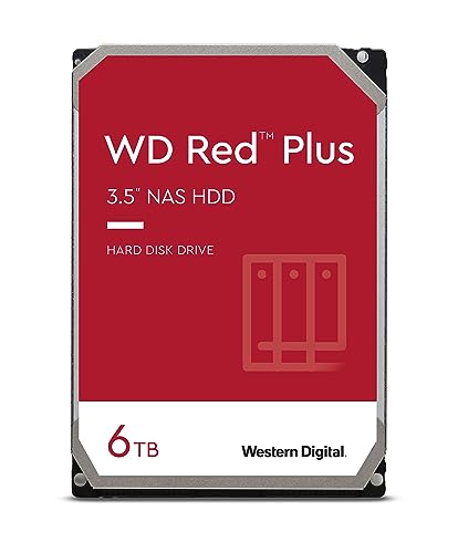 Wd Red Plus 6Tb Per Nas Hard Disk Interno Da 3.5”, 5400 Rpm Class, Sata 6 Gb/S, Cmr, Cache Da 256 Mb, Garanzia 3 Anni